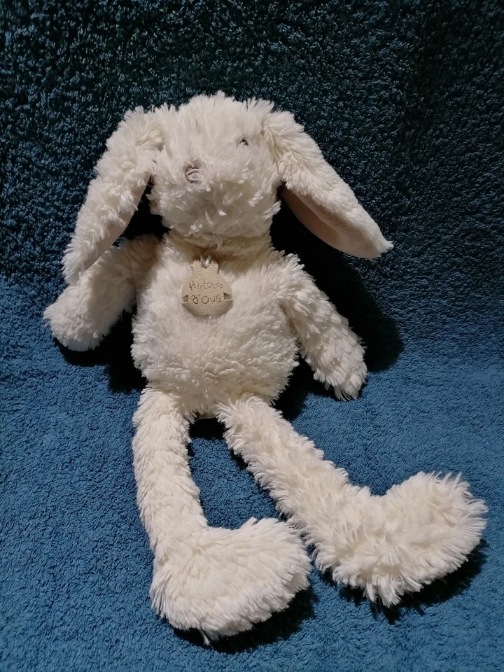 Doudou peluche lapin blanc créme beige Histoire d'ours TTBE - Photo 1/1