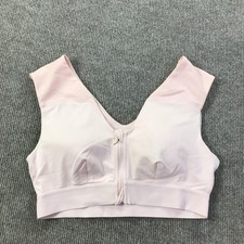 Tommie Copper Sport Bra Womens Medium Pink Shoulder Support Active Gym Zip Front