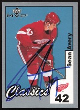 Sean Avery Signed 2002-03 Upper Deck MVP Card 201 Detroit Red Wings