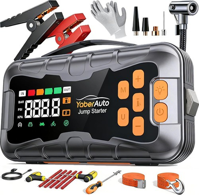 #ad #ad 8000A Jump Starter With Air Compressor 160PSI Car Battery Booster Jump Starter N $139.99