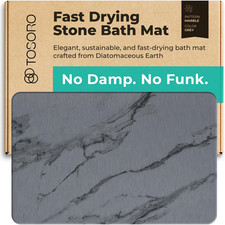 TOSORO - Stone Bath Mat Diatomaceous Earth Shower Mat Non-Slip Super Absorbent D