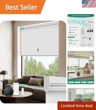 Motorized Roller Blinds with Remote Control for Windows, Blackout Automatic S...