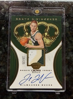 2018-19 Panini Crown Royale Donte Divincenzo Rookie Jersey Auto Patch # /25 Gold