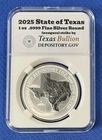 STATE OF TEXAS 2025 TX Bullion Depository Inaugural 1 Oz .9999 Fine Silver Round