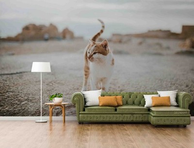 3D Cat Animal Close-up Wallpaper Wall Murals Removable Wallpaper