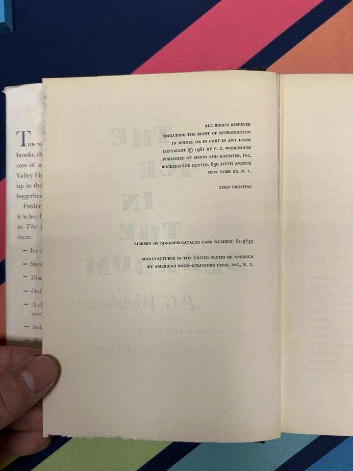 P G Wodehouse - Ice in the Bedroom - NY, 1961 - 1st Amer. Ed. - DJ - Signed - Image 4 of 4