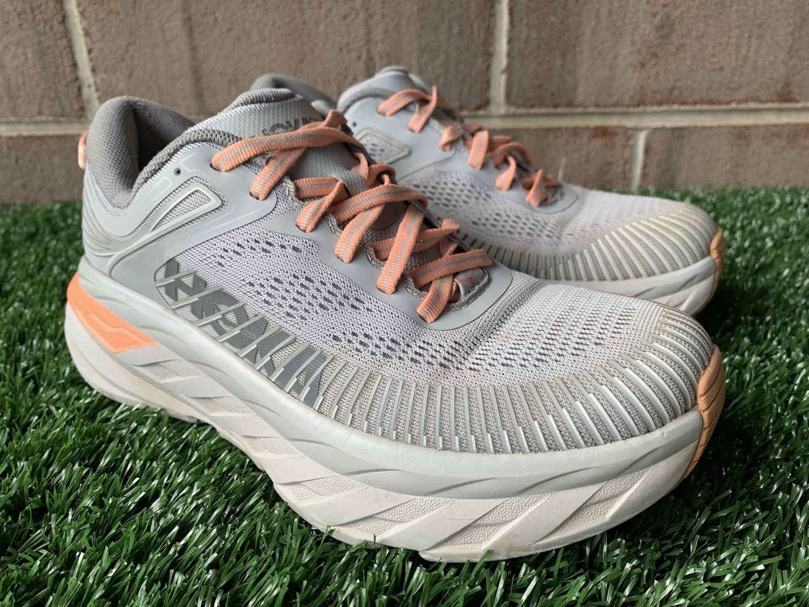 Size 7.5 - Hoka One One Bondi 7 Harbor Mist Women’s Running Shoes Sneakers Gray thumbnail 3