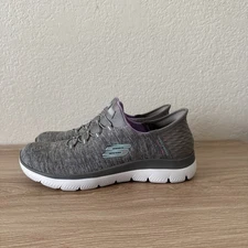 Skechers Womens Summits Dazzling Haze 149937W Gray Casual Shoes 8.5