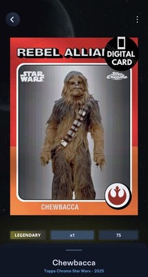75cc CHEWBACCA TOPPS CHROME 2025 1975 TRIBUTE Star Wars Card Trader
