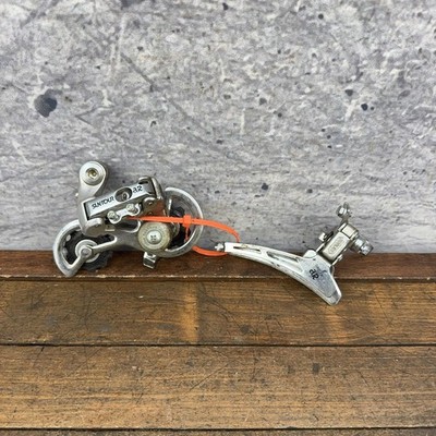 Vintage Suntour AR Derailleur Set Front Rear Silver 80s Japan Road Touring Bike