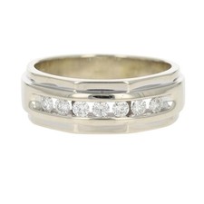 .50ctw Round Cut Diamond Channel-Set Wedding Band Ring 10k White Gold Size 11.25