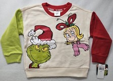 Dr. Seuss The Grinch "Naughty, Nice" Unisex Toddler Sweatshirt Size 3T/New