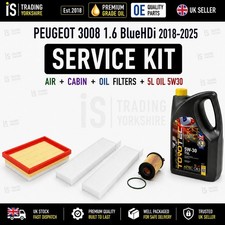 SERVICE KIT AIR CABIN OIL FILTERS + 5L OIL PEUGEOT 3008 1.6 BlueHDi 2018-2026