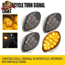 4X LED Flush Mount Turn Signals Blinker Light Amber For Honda CBR 600RR 1000RR