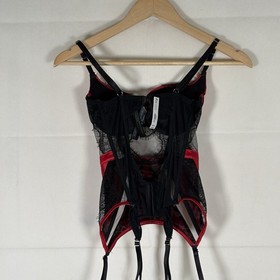 Ann Summers Adalicia Basque Red/Black - Size Small B-C Brand New with Tags