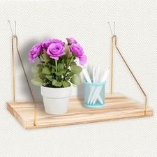 -Pack Cubicle Shelf For Fabric Walls With Hooks 2x6.0in Wooden Cubicle 1 Gold