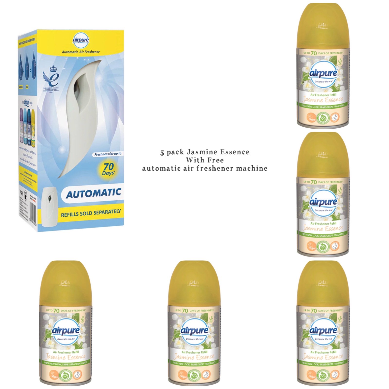Latas de recarga de ambientador Airpure 15 fragancias con máquina automática Airpure gratis