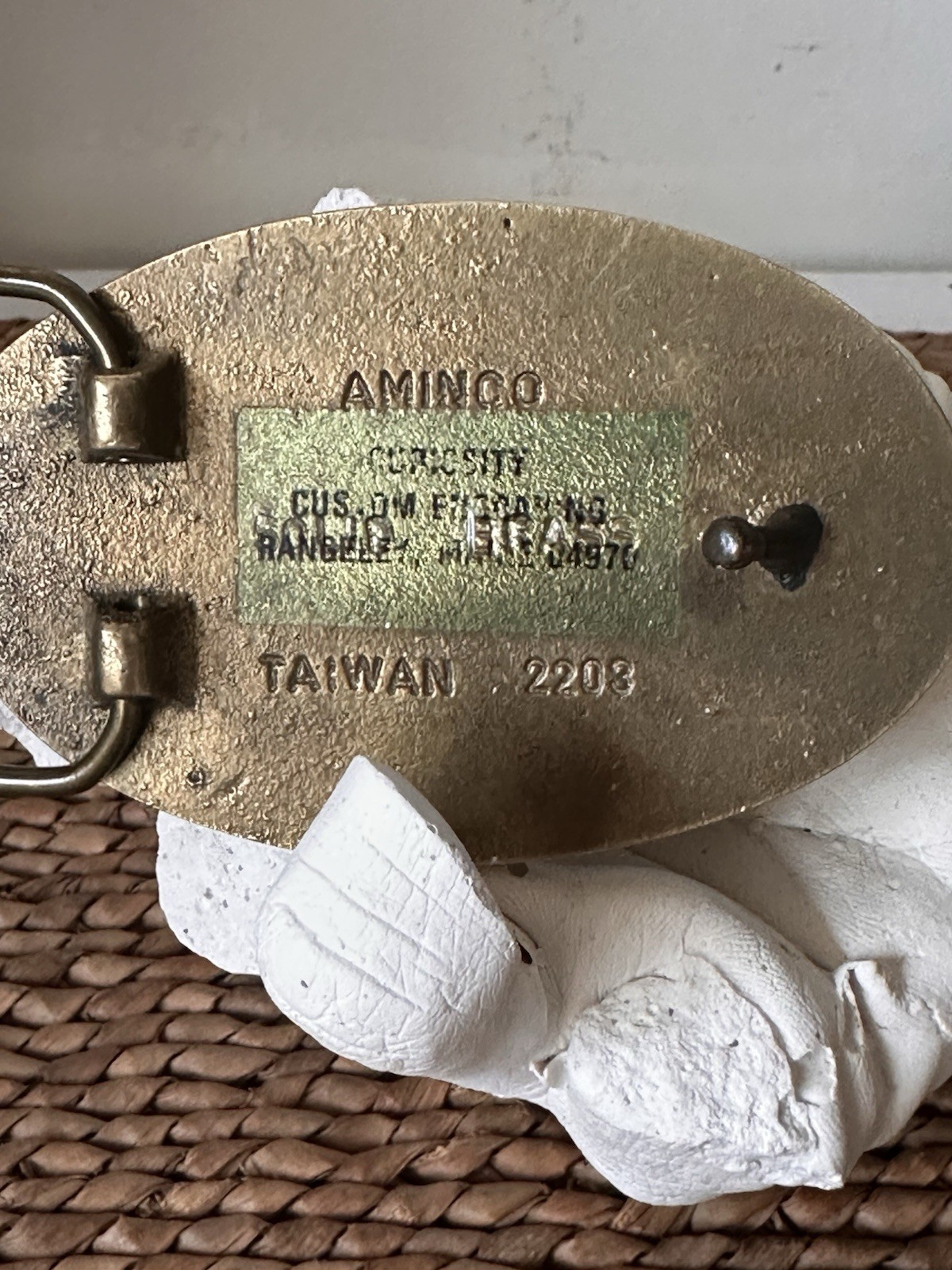 Vintage Blacksmiths’ Guild Solid Brass Oval Aminc… - image 5