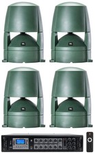 4 JBL CONTROL 88M 8" Commercial 70v Outdoor Landscape Speakers Amplifier