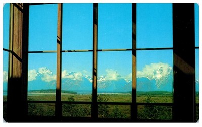 Vintage Postcard Teton Range View Jackson Lake Lodge Grand Teton Natl Park