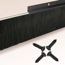 8-Pack Garage Door Brush Seal Black Bottom Sweep Roll-Up Door Stripping 2.80