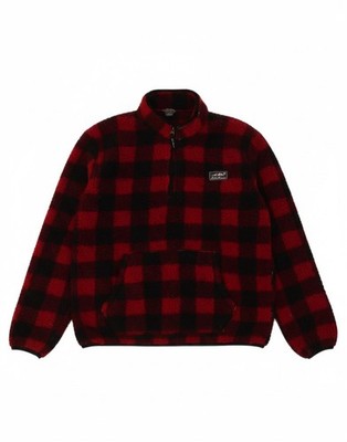 EDDIE BAUER Mädchen Fleecepullover mit Reißverschluss am Ausschnitt 15-16 Jahre XL burgund kariert BL01