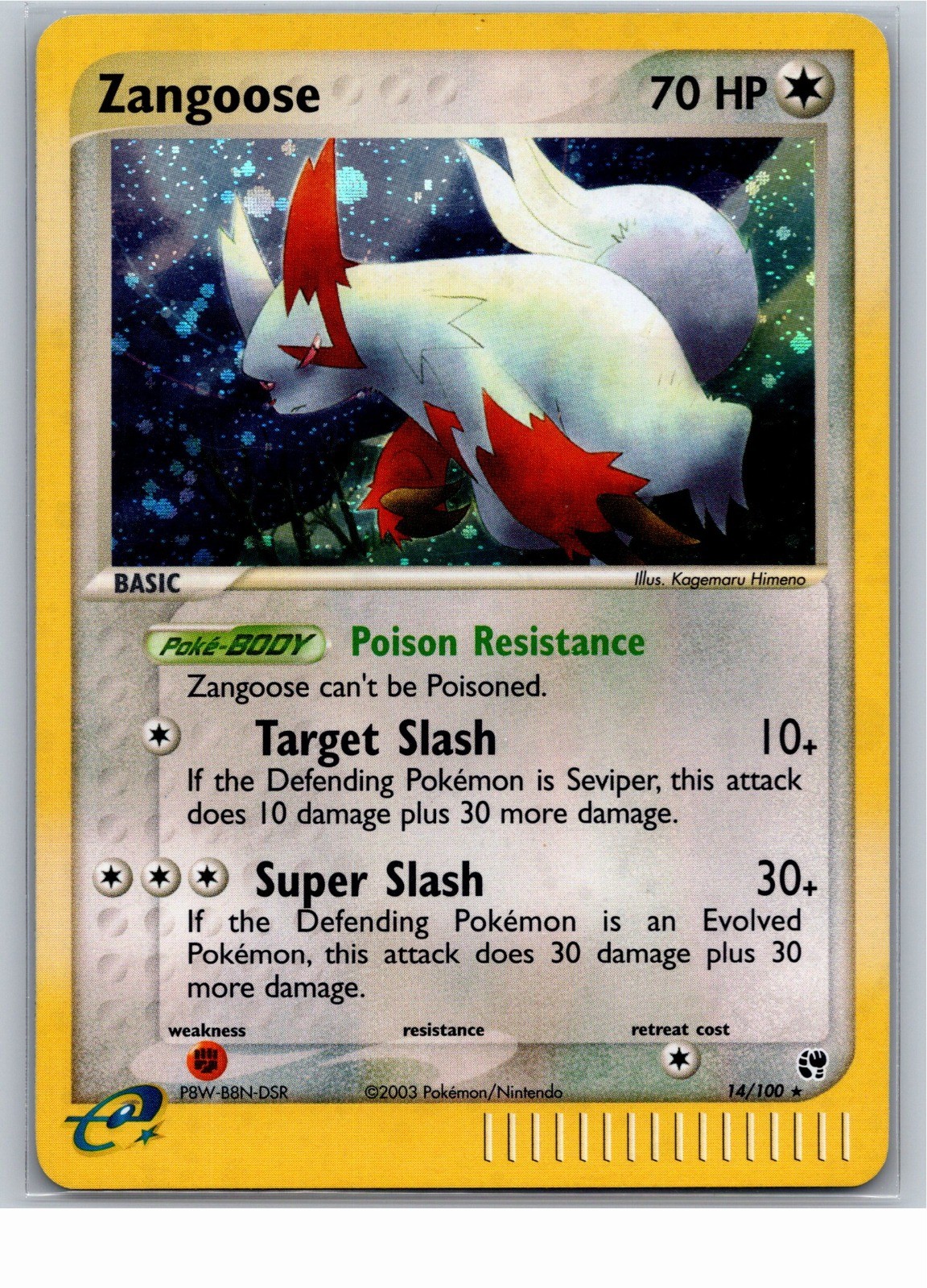 Zangoose Holo Sandstorm 14/100 2003 NM