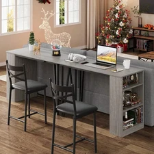 Dining Table Set With 2 Chairs Vintage Bar Table & Chair With Flip Top Extension