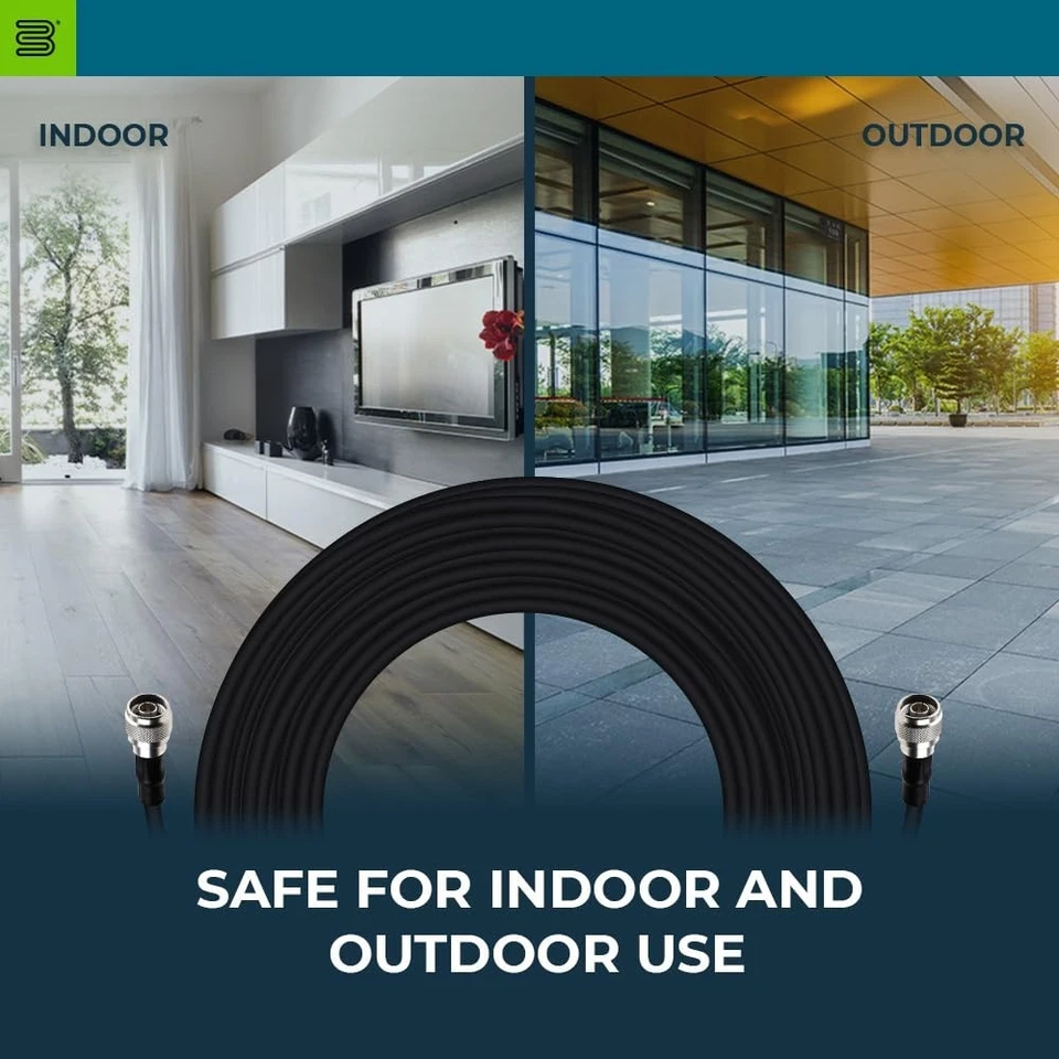 Cable coaxial negro Bolton400 50 ohmios N-macho a N-macho - baja pérdida coaxial LMR400... Foto 4 de 4