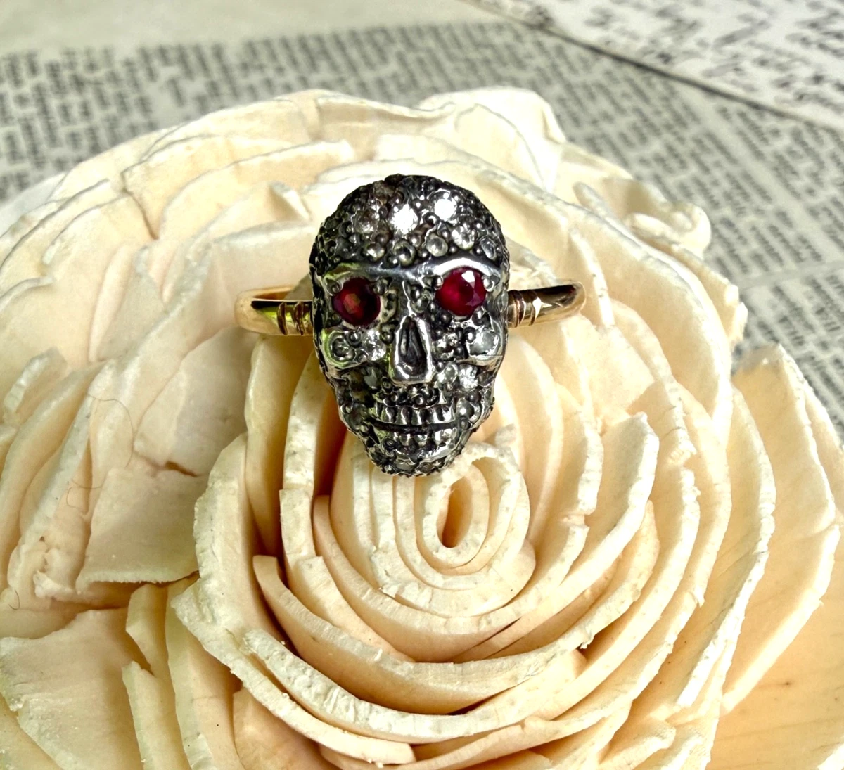 Memento Mori Ring In Victorian & Edwardian Fine Rings for sale | eBay