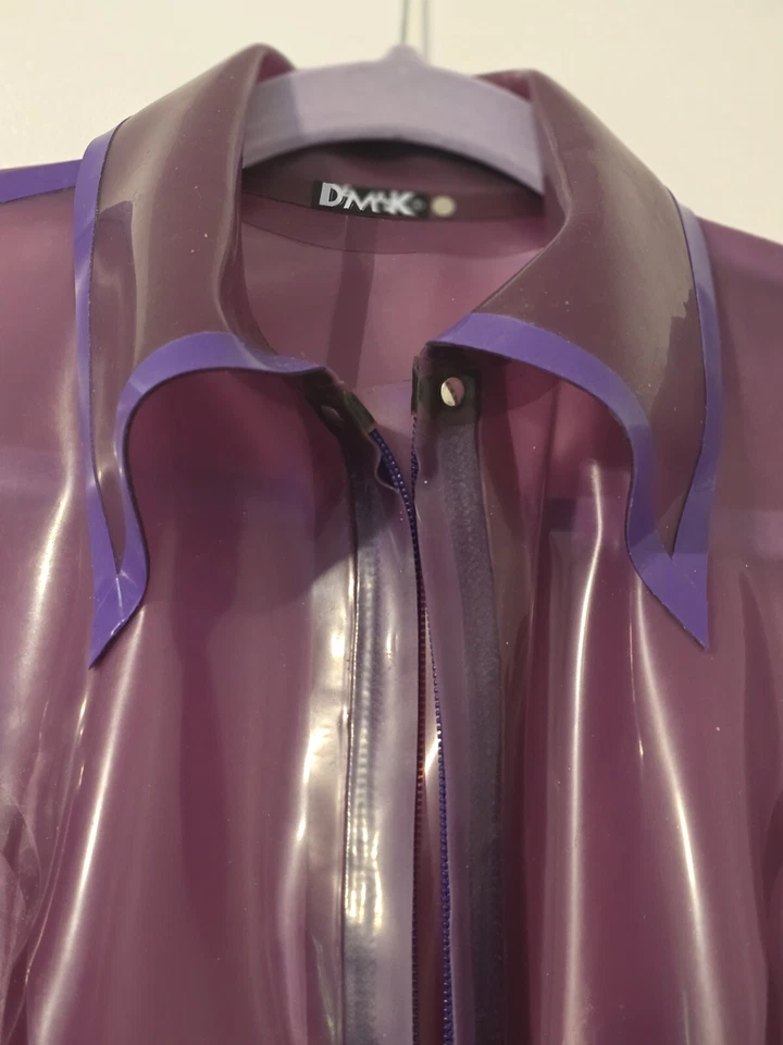 Traje de Gato Mujer Demask Talla 3 Látex Transparente Púrpura Entrepierna Cremallera Goma Foto 3 de 4