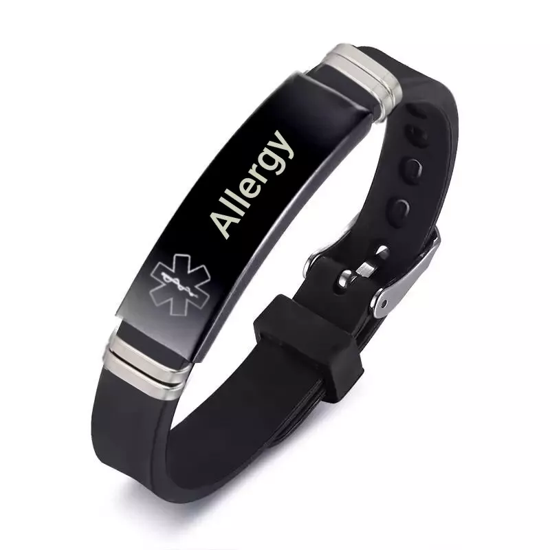 STINGS ALLERGY Medical Id Alert Bracelet. Free medical Emergency Card. |  eBay