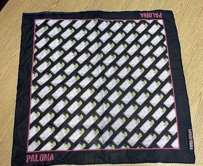Espolon Tequila Black Paloma Bandana 22  Face Cover Head Wrap Kerchief 