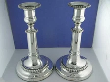 George III Silver Candlesticks by JOHN ROBERTS & CO Sheffield c1813