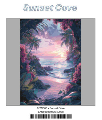 Sunset Cove - Kreuzstichpapier gedrucktes Muster an Sie verschickt! Strände Sonnenuntergänge