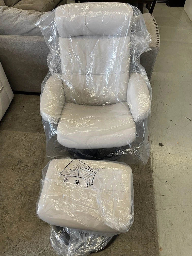 Oslo nordic home leather recliner and ottoman deals