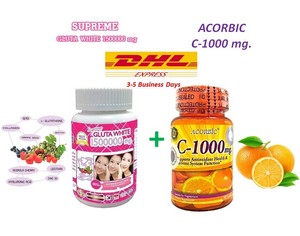 Supreme Gluta White Glutathione Acorbic Vitamin C 1000mg Whitening Skin Ebay