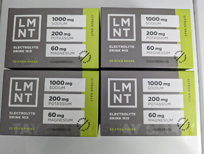 LMNT Keto Electrolyte Drink Mix - No Sugar  4 Boxes Citrus Salt 120 Sticks Total