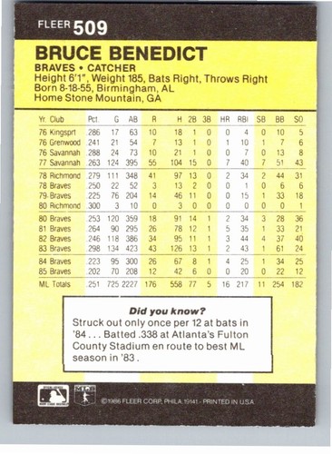 1986 Fleer Baseball Complete Your Set You Pick Choose #496 - 660 - Picture 29 of 295