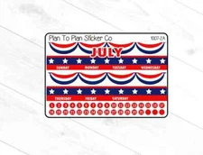 1007-2C~~July 8.5X11 Monthly View Planner Stickers.