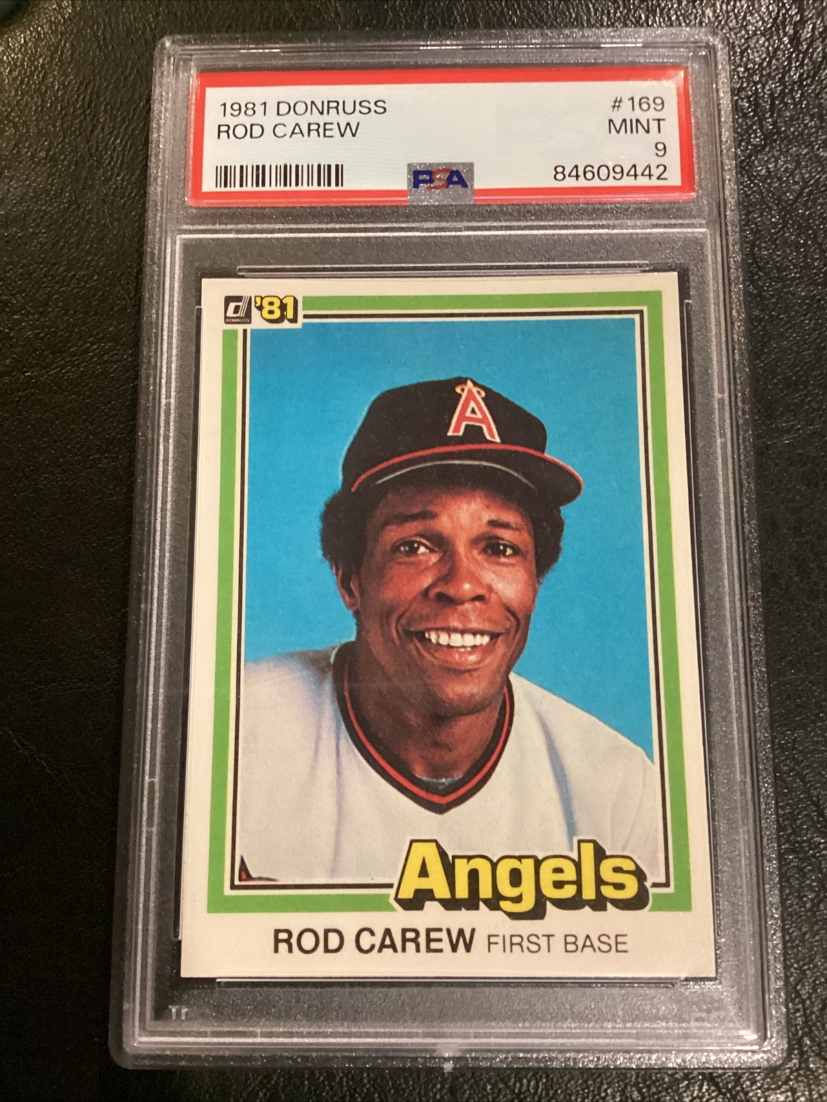 1981 ROD CAREW DONRUSS #169 PSA 9 MINT LA ANGELS HOF BASEBALL CARD 7x-AL BATTING