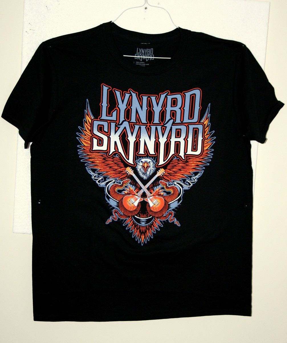 Lynyrd Skynyrd Herren T-Shirt – Eagle Guitar 73 Design, Schwarz, 100% Baumwolle
