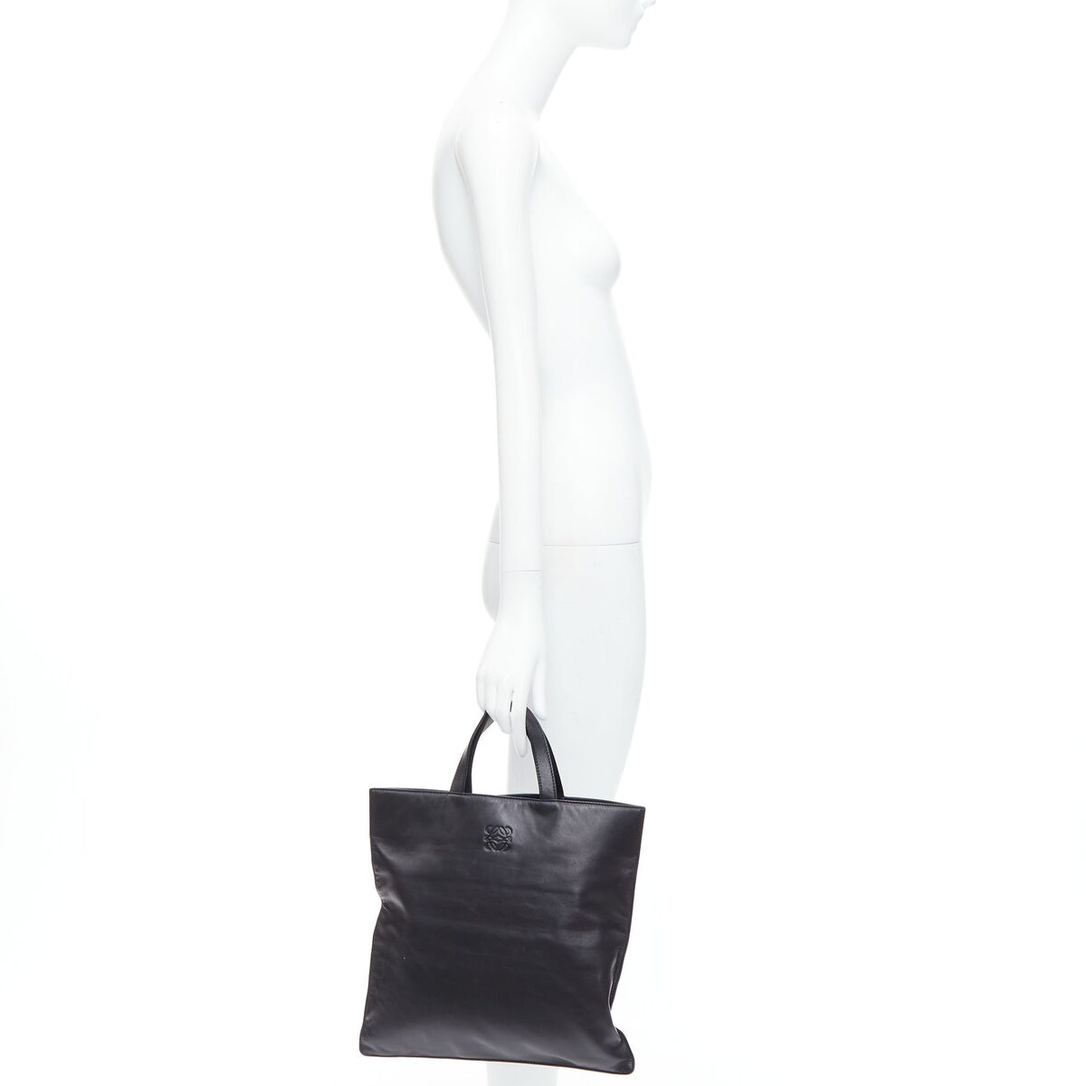 LOEWE Vintage black anagram logo soft leather square tote LOEWE Vintage black anagram logo soft leather square tote