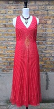 Kaleidoscope Shear Red Dress with Sequin Detailing Throughout Size UK 14 EU 40