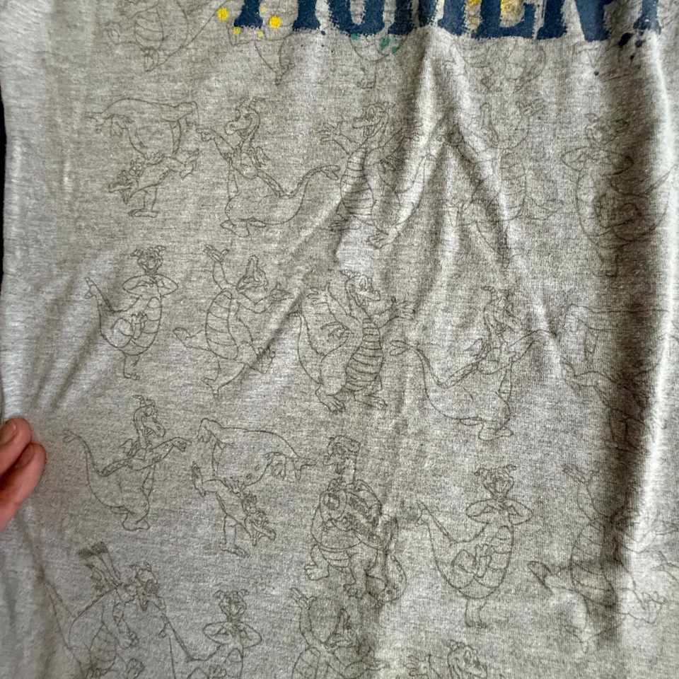 Camisa Manga Larga Disneyland Resort Figment S Hanes Gris 90% Algodón 10% Poliéster Foto 4 de 4