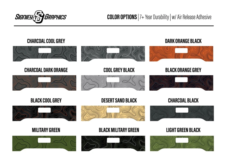 Calcomanía envolvente de vinilo topográfica para puerta trasera para Toyota Tacoma de tercera generación 2016-2023 Foto 2 de 2