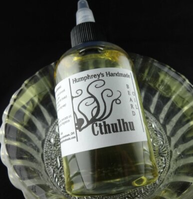 Large 4oz CTHULHU Men's Beard Oil Thick Hair Softener Horror Ocean Sea Glass