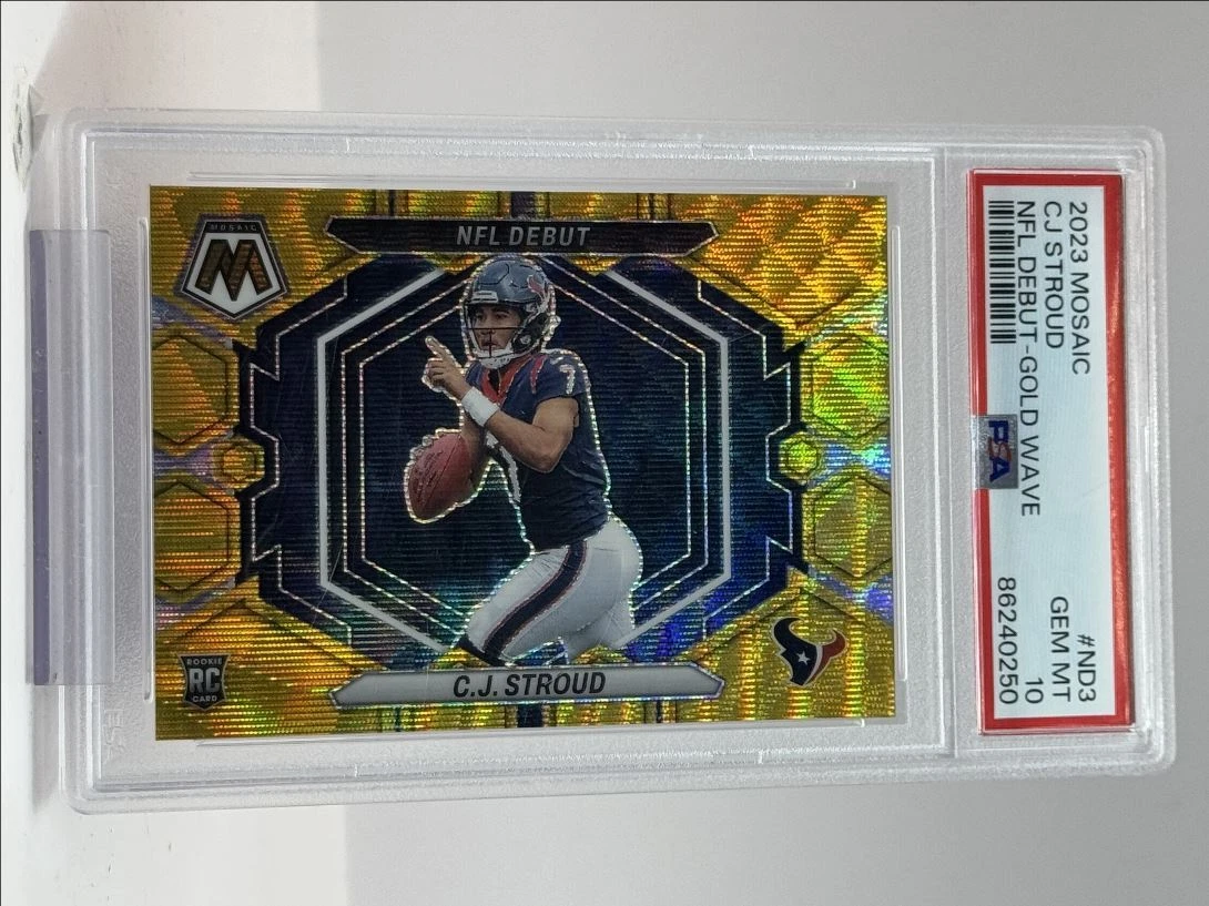 CJ Stroud Panini Mosaic NFL Debut #ND3 Gold Wave