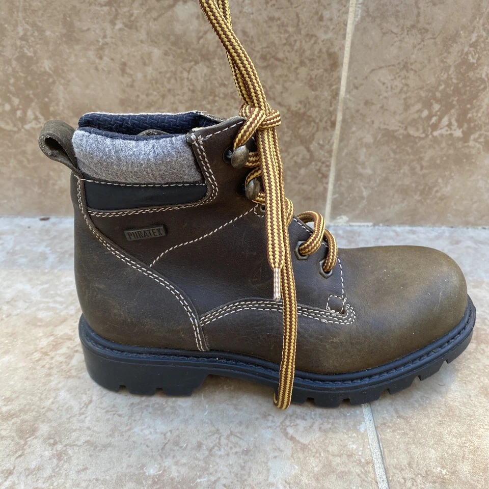 Brown Italian Leather kids shoes boys/ Boys/kid Boots /Made In Italy /size -13 - Image 2 of 4