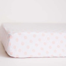 Pink Polka Dot Fitted Mini Crib Sheet 100 Cotton Baby Bedding for Girl Nursery